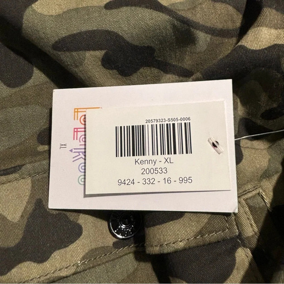 LULAROE Sz XL  Kenny Camo Jacket Military Jean Style With Pockets New with Tags - Picture 7 of 14